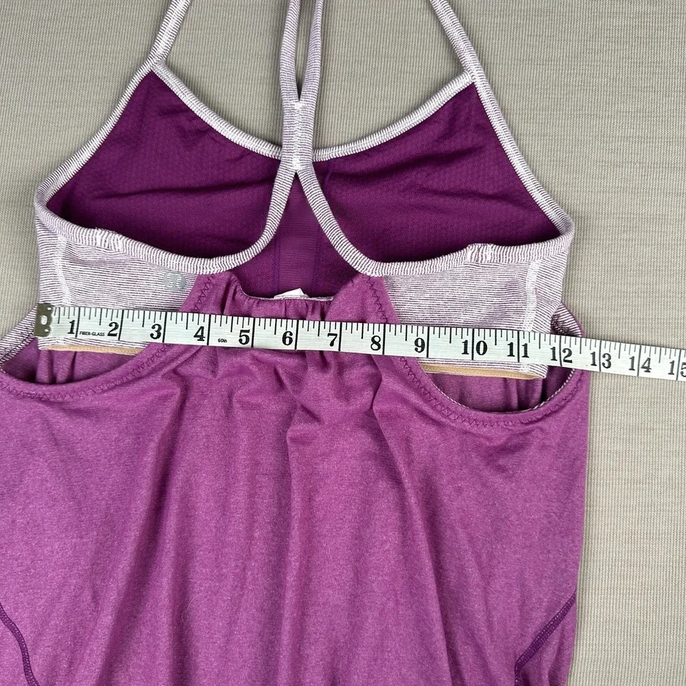 Lululemon Racerback Tank Top Womens Sz 4 Purple Built in Bra Athleisure